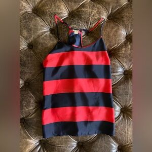 J. Crew Navy and Red Striped Spaghetti Strap Tank